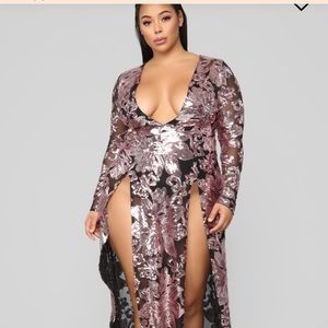 Like new rose gold maxi dress